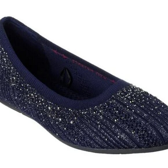 Skechers Womens Arch Fit Cleo - Glitzy Sky Flats Sz 6 in Taupe Textile/Synthetic - Picture 6 of 6